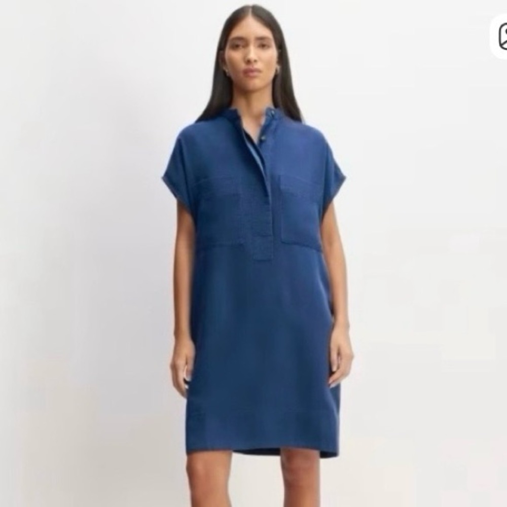 Everlane Easy Workwear Popover Tencel Shift Dress M